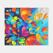 Vibranntes Blumenmotiv Fleecedecke (Vorderseite (Horizontal))