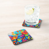 Vibranntes Blumenmotiv Getränkeuntersetzer (Rechte Seite)