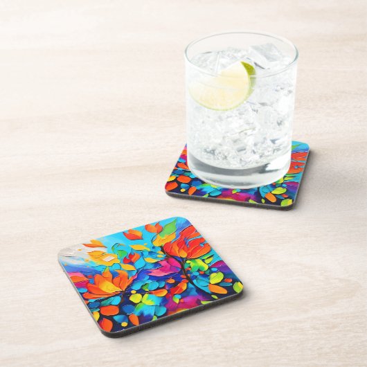 Vibranntes Blumenmotiv Getränkeuntersetzer (Rechte Seite)