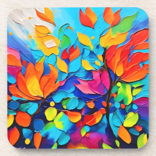 Vibranntes Blumenmotiv Getränkeuntersetzer