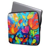 Vibranntes Blumenmotiv Laptopschutzhülle (Vorderseite Links)