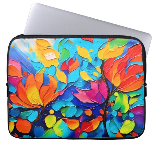 Vibranntes Blumenmotiv Laptopschutzhülle (Vorderseite)