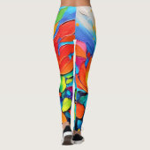 Vibranntes Blumenmotiv Leggings (Rückseite)