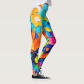 Vibranntes Blumenmotiv Leggings (Rechts)