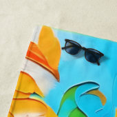 Vibranntes Blumenmotiv Strandtuch (Beispiel)