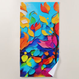 Vibranntes Blumenmotiv Strandtuch