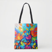 Vibranntes Blumenmotiv Tasche (Vorderseite)