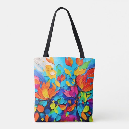 Vibranntes Blumenmotiv Tasche (Rückseite)