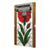 Vibranntes, festes Glasfeld einer roten Blume Mini Klemmbrett (Gewinkelt2)