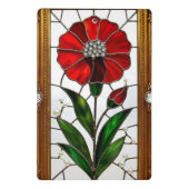 Vibranntes, festes Glasfeld einer roten Blume Mini Klemmbrett (Rückseite)