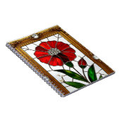 Vibranntes, festes Glasfeld einer roten Blume Notizblock (Rechte Seite)