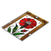 Vibranntes, festes Glasfeld einer roten Blume Notizblock (Linke Seite)