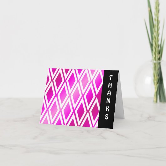 Vibranntes Pink und White Diamond Vielen Dank Dankeskarte (Vorderseite)