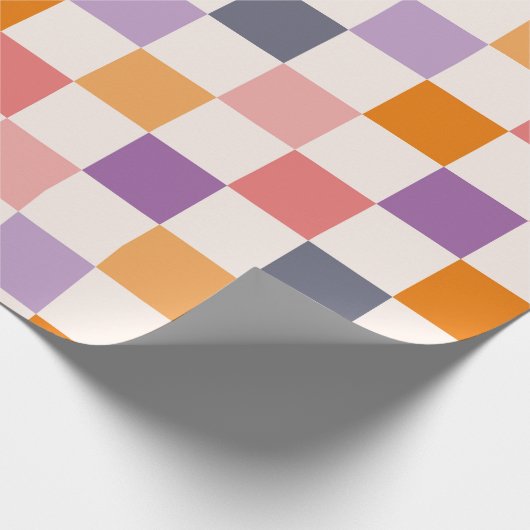 Vibranntes Prüfbrett-Muster Geschenkpapier (Ecke)