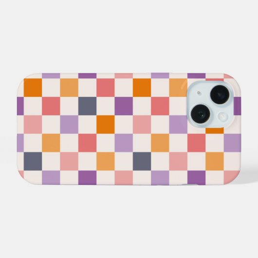 Vibranntes Prüfbrett-Muster iPhone 15 Hülle (Rückseite (Horizontal))