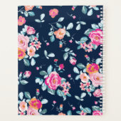 Vibranntes rosa Roses Blumenmuster Planer (Rückseite)