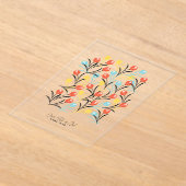 Vibranntes Tulip Muster Blumendesign auf Weiß Acryleinladungen (Ablage )