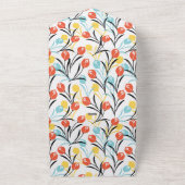 Vibranntes Tulip Muster Blumendesign auf Weiß All In One Einladung (Außenbereich)
