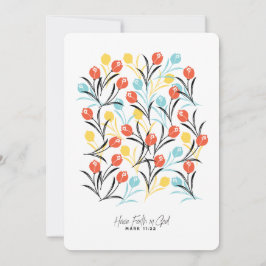 Vibranntes Tulip Muster Blumendesign auf Weiß Einladung