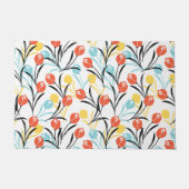Vibranntes Tulip Muster Blumendesign auf Weiß Fußmatte (Vorderseite)