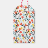 Vibranntes Tulip Muster Blumendesign auf Weiß Geschenkanhänger (Vorderseite)