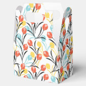 Vibranntes Tulip Muster Blumendesign auf Weiß Geschenkschachtel (Geöffnet)