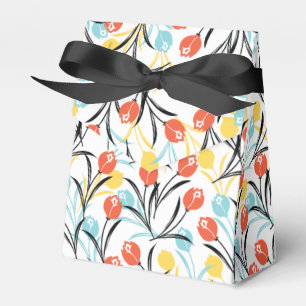 Vibranntes Tulip Muster Blumendesign auf Weiß Geschenkschachtel