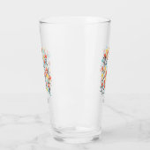 Vibranntes Tulip Muster Blumendesign auf Weiß Glas (Links)