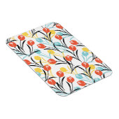 Vibranntes Tulip Muster Blumendesign auf Weiß Magnet (Rechte Seite)