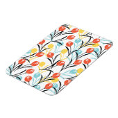 Vibranntes Tulip Muster Blumendesign auf Weiß Magnet (Linke Seite)
