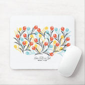 Vibranntes Tulip Muster Blumendesign auf Weiß Mousepad (Mit Mouse)