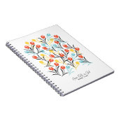 Vibranntes Tulip Muster Blumendesign auf Weiß Notizblock (Rechte Seite)