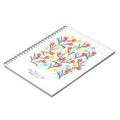 Vibranntes Tulip Muster Blumendesign auf Weiß Notizblock (Linke Seite)