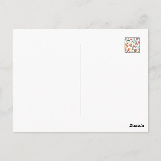 Vibranntes Tulip Muster Blumendesign auf Weiß Postkarte (Rückseite)