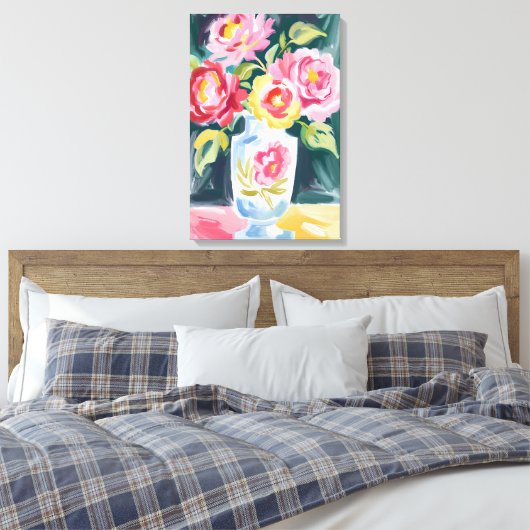 Vibranntes Vase-Gemälde Leinwanddruck (Insitu (Schlafzimmer))