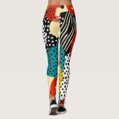 Vibrant 1960 Pop Roter Turnier gelb Leggings (Rückseite)