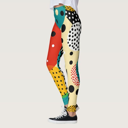 Vibrant 1960 Pop Roter Turnier gelb Leggings (Links)