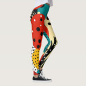Vibrant 1960 Pop Roter Turnier gelb Leggings (Rechts)