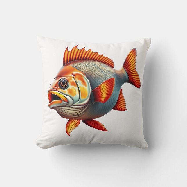 Vibrant 3D Rendering of a Fish Kissen (Vorderseite)