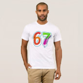 Vibrant 67 Art – Hand-Painted Number Design T-Shirt (Vorne ganz)