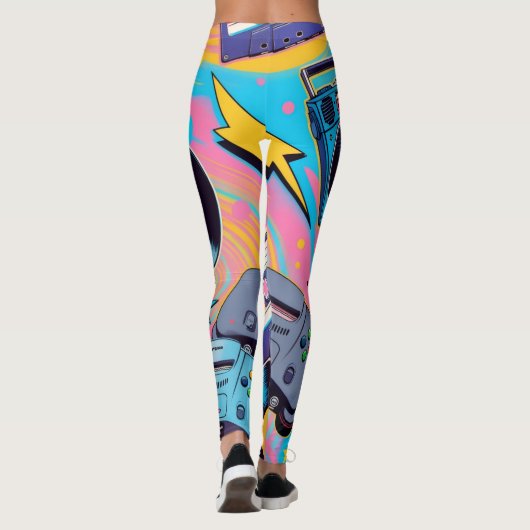 vibrant 90s pop culture-inspired design leggings (Rückseite)