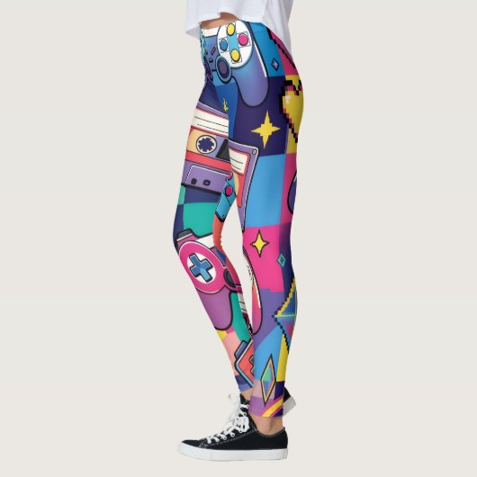 vibrant 90s pop culture leggings (Links)