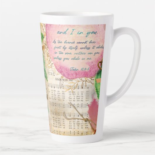 Vibrant Abide in Me Fruitful Faith Art Journal Milchtasse (Rechts)