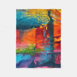 Vibrant Abstract Acrylic Art Throw Blanket  Fleecedecke