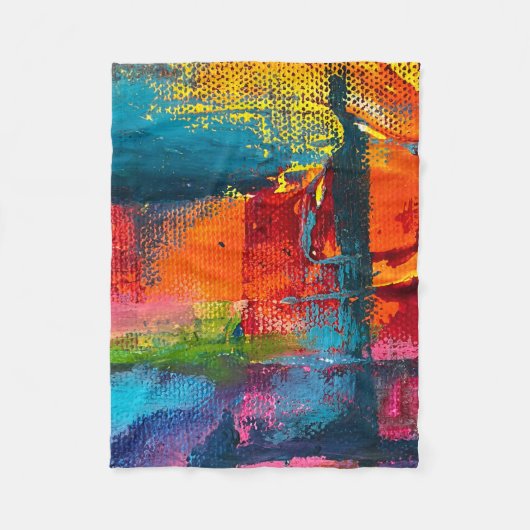 Vibrant Abstract Acrylic Art Throw Blanket Fleecedecke (Vorderseite)