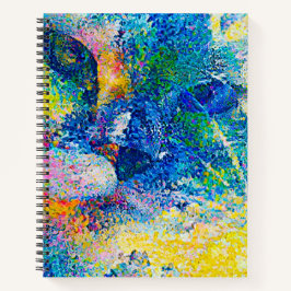 Vibrant Abstract Cat Art Print Notizblock