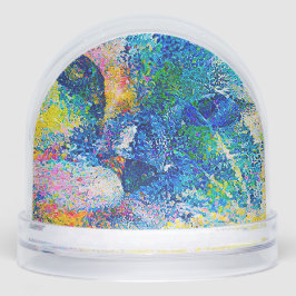 Vibrant Abstract Cat Art Print Schneekugeln