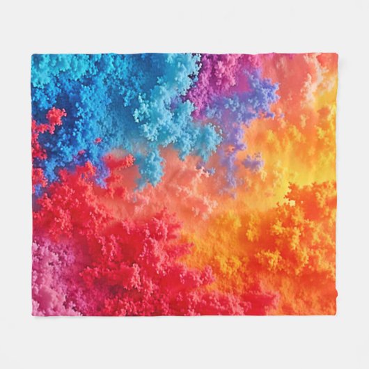 Vibrant Abstract Cloud Hues Fleecedecke (Vorderseite (Horizontal))