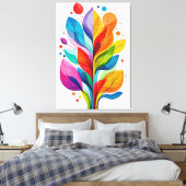 Vibrant Abstract Colorful Tree Of Life Botanical Leinwanddruck (Insitu (Schlafzimmer))