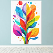 Vibrant Abstract Colorful Tree Of Life Botanical Leinwanddruck (Insitu (Holzboden))